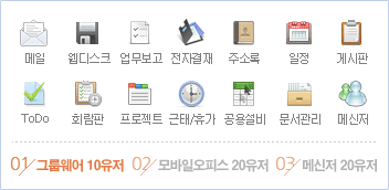서버호스팅 그룹웨어 무료 제공 부가서비스